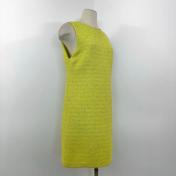 Alice + Olivia Clyde Sequin-Embellished Mini Dress Boucle-Tweed Neon 8 - Picture 4 of 10